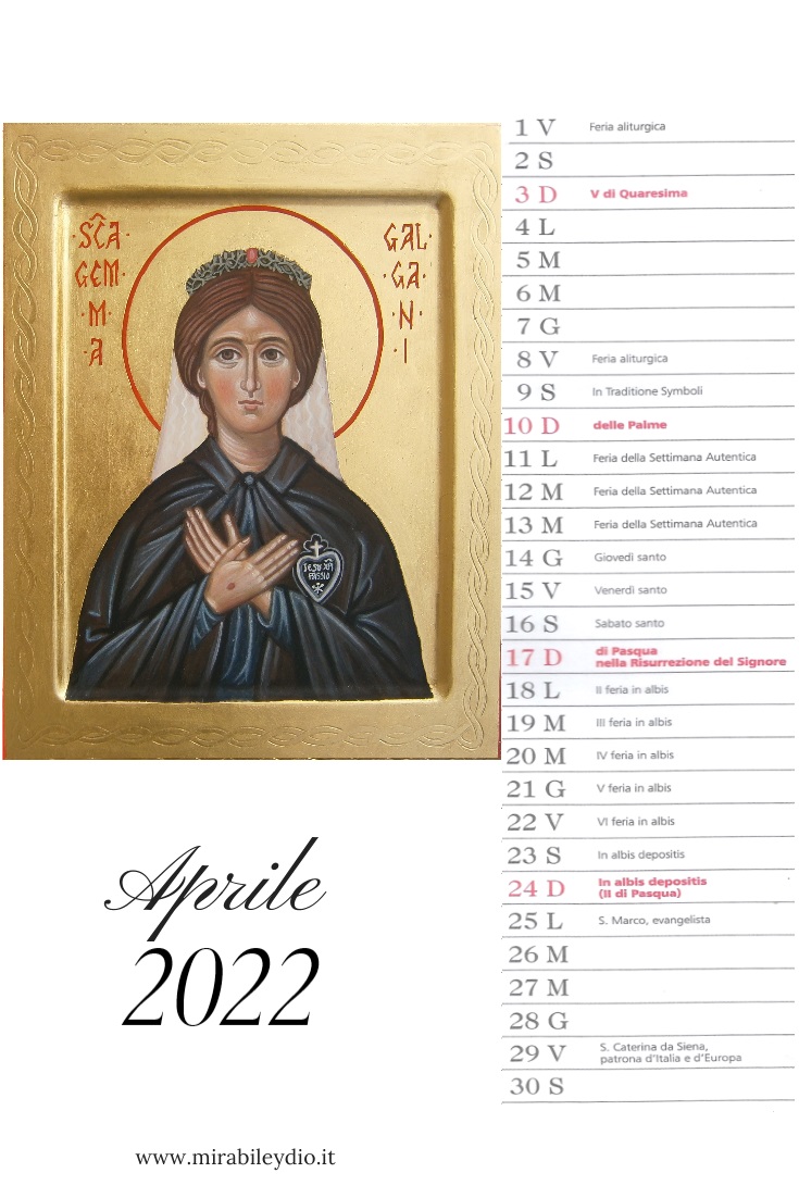 Calendario delle Icone di Aprile